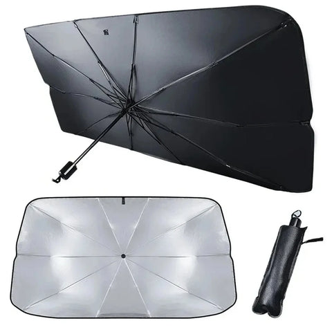 Rubber Sunshade Umbrella For Car Uv Protection Folding High Shading Car Umbrella Front Windshield High Shading Silver Sunshade