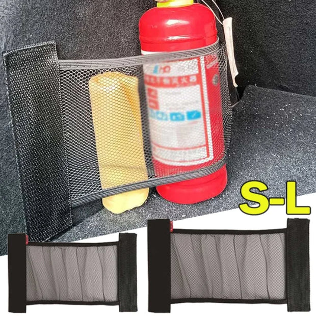 Car Back Trunk Elastic Mesh Fixed Net Straps Universal Car Interior Organizer Extinguisher Sundries Storage Fixed Straps