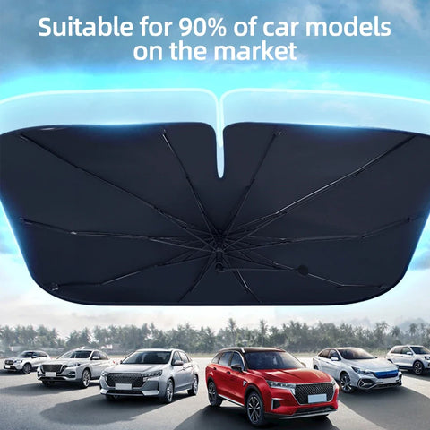 NEW Car Windshield Sun Shade Umbrella Upgraded Foldable Car Sunshade Front Window Cover for UV Ray Block & Sun Heat Protection