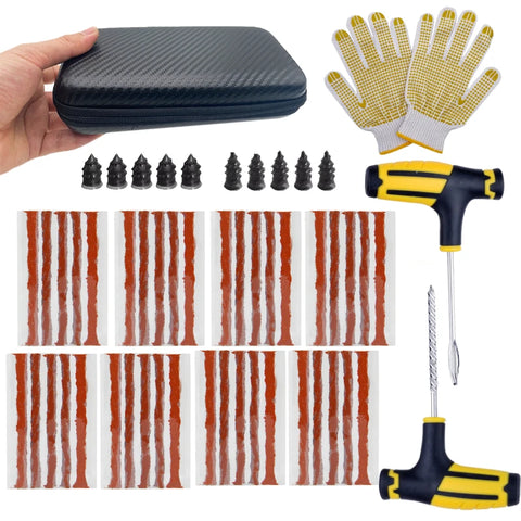 Car Tire Repair Kit Puncture Plug Tools Tyre Puncture Emergency for Universal Tire Strips Stiring Glue Repair Tool Kit