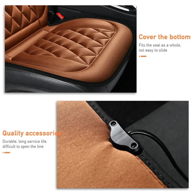 2PCS Winter Heated Car Seat Cushion Car Heating Mat 12V Automotive Vehicle 2 Row Seat Cover For Car Seats Universal