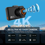 Dash Cam for Cars 4K Front and Rear Camera Car Dvr WIFI Car Camera for Vehicle Video Recorder Rear View Camera Parking Monitor