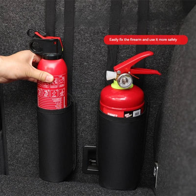 New Car Fire Extinguisher Fixed Storage Bag Car Seat Back Bag Car Cup Hanging Bag Trunk Organizer Strap Car Accessories