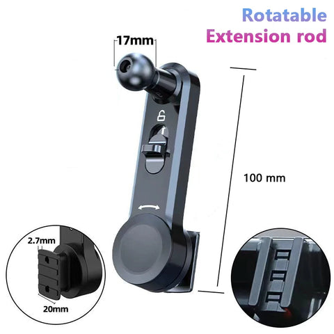 Rotatable Extension Rod Car Mobile phone holder Base Car Phone Stand GPS Mount Joint Extension Arm Car Phone Holder Accessories