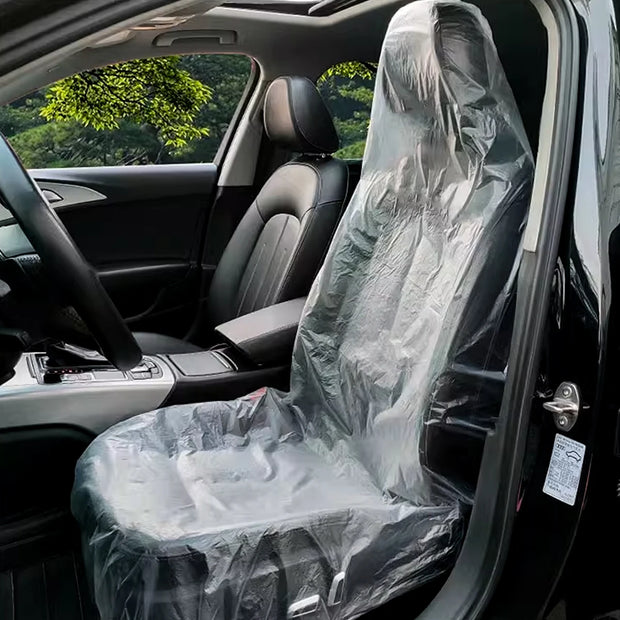 20pcsCar disposable seat protective cover anti-pollution car 4S shop for all car seat cover transparent dust cover