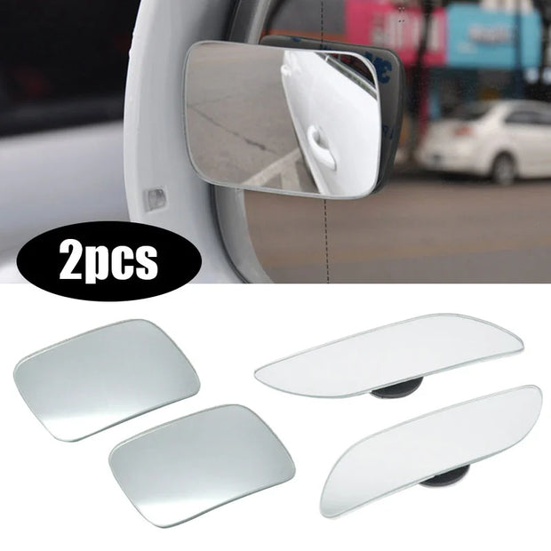 2Pcs Car Blind Spot Rear View Mirror Wide Angle 360 Degree Adjustable Mirror Car Reverse Auxiliary Rearview Car Accessories