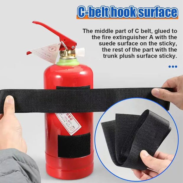 Car Trunk Storage Fixed Belt Black Trunk Organizer Strap Nylon Fire Extinguisher Storage Fixing Belt Auto Interior Accessories