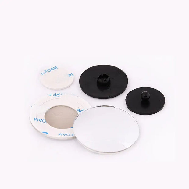 2Pcs Round Frame Convex Blind Spot Mirror Safety Driving Wide Angle 360 Degree Adjustable Clear Rearview Mirror