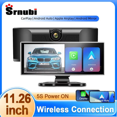 Srnubi 11.26 Inch 4K DVR Dash Cam Rearview Camera Wifi Carplay Android Auto Dashboard GPS Navigation Video Mirror Car Monitor