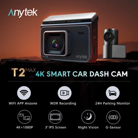 ANSVICAM 4K Car DVR 2-Channel Front&Rear View Camera GPS WIFI Black Box Dash Cam for Cars Video Recorder Vehicle Car Accessories