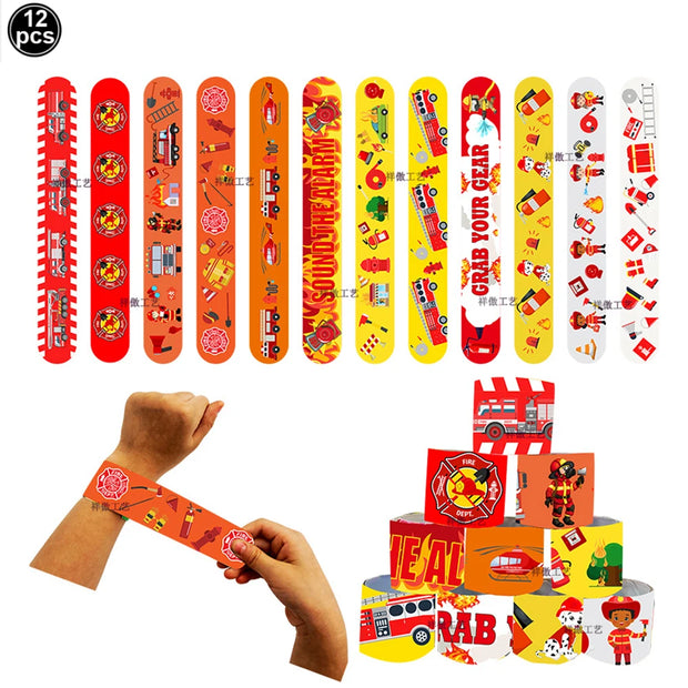 Fireman Birthday Party Supplies Firefighter Helmet Fire Hydrant Straws Cups with Lids Fire Extinguisher Squirt Toys Fire Favors