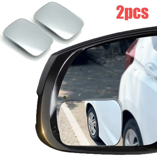 2Pcs Car Rearview Convex Frameless Blind Spot Mirrors Auxiliary Mirror Auto Motorcycle Universal Wide Angle Adjustable Mirrors