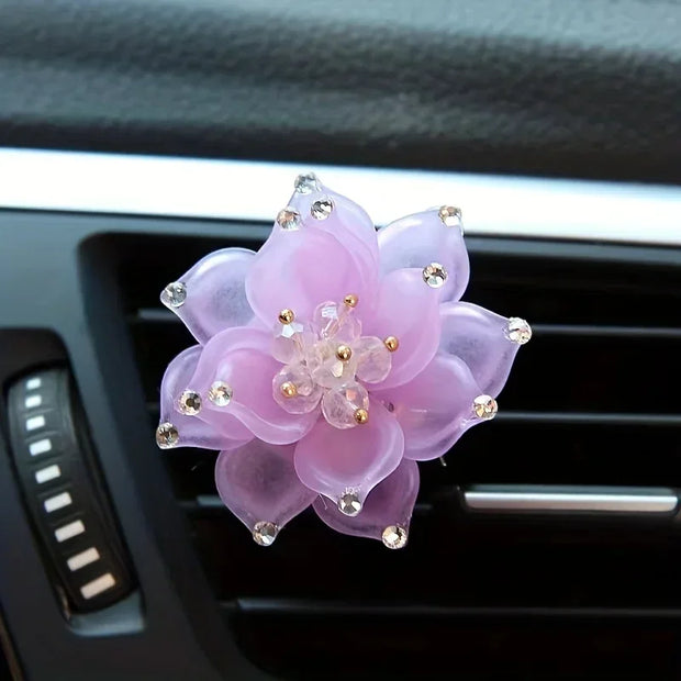 1pc Lotus Car Air Freshener Clip Car Perfume Clip Aromatherapy Air Conditioning Ventilation Ornaments Car Interior Decoration