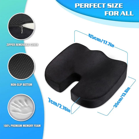 1Pcs Coccyx Seat Cushion Memory Foam U-Shaped Pillow for Chair Cushion Pad Car Office for Tailbone Pain Massage Pillow