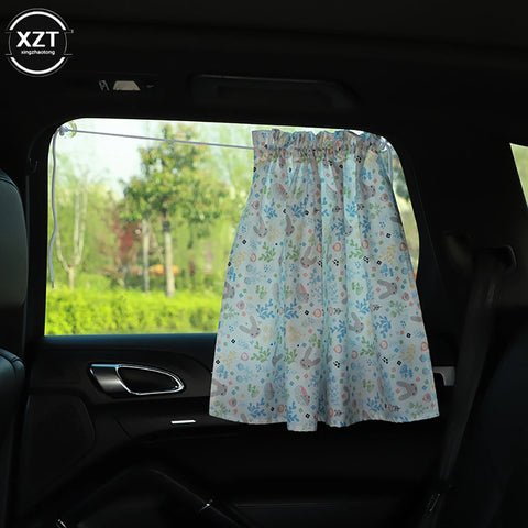 Suction Cup Curtain In The Car Window Sunshade Cover Cartoon Universal Side Window Sunshade UV Protection For Kid Baby Children