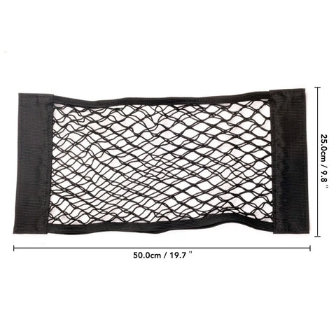 Car Back Rear Mesh Trunk Seat Elastic String Net Magic Sticker Universal Storage Bag Pocket Cage Auto Organizer Seat Back Bag