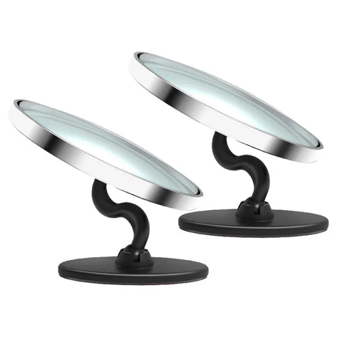 2Pcs 360° Rotating Car Blind Spot Mirror Round Adjustable Car Rearview Sucker Mirror Convex Wide Angle Rearview Auxiliary Mirror