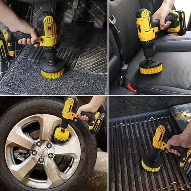 7PCS Electric Drill Brush Accessory Set Electric Drill Brush Cleaning Tool Kit Used for Cleaning Tires and Car Disc Gap Brushes