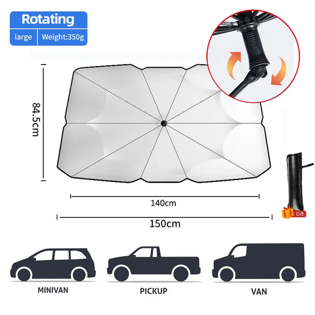 Car Sunshade Windshield Umbrella Front Sun Shade Parasol Foldable Summer Protection Car Seat Heat Insulation Car Accessories