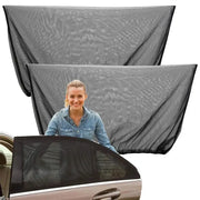 2pcs Car Rear Side Window Sunshade UV Protect Shield Mesh Prevent Mosquito Sunshine Privacy Protection Foldable Curtain