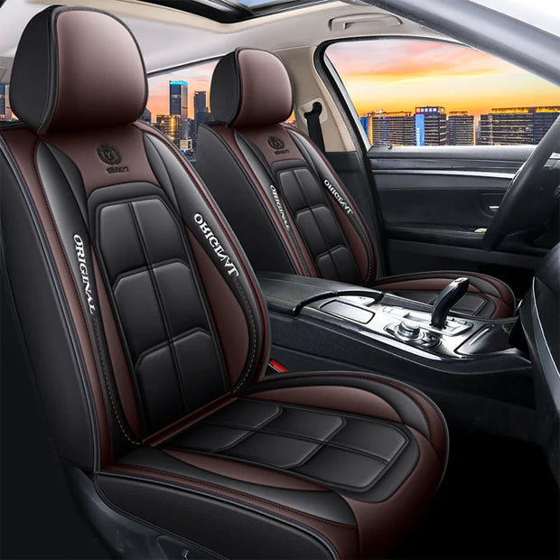 All inclusive seat cover, full leather car seat cushion, single seat driver and passenger seat cover, all season universal pad