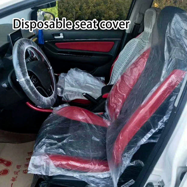 20pcsCar disposable seat protective cover anti-pollution car 4S shop for all car seat cover transparent dust cover