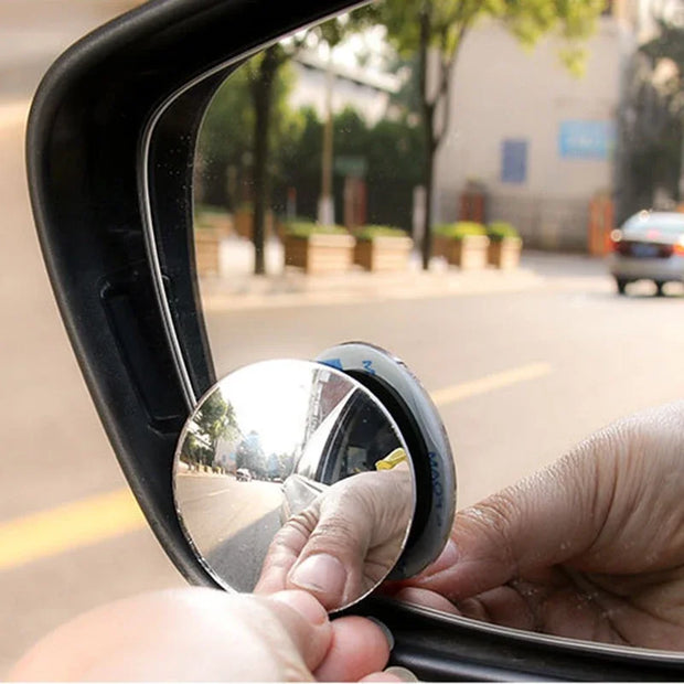 2Pcs 360° Rotating Car Blind Spot Mirror Round Adjustable Car Rearview Sucker Mirror Convex Wide Angle Rearview Auxiliary Mirror