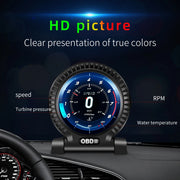 KWHUD HUD OBD2 Gauge Head Up Display Car Digital Speedometer RPM Clock Oil Temperature Meter Alarm Car Electronic Accessories