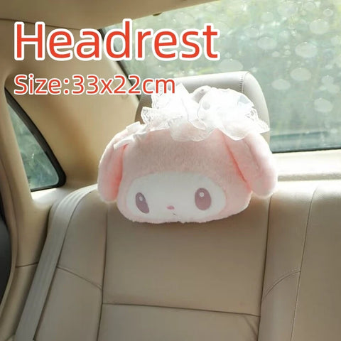 Lovely Strawberry My Melody Back Cushion Comfortable Headrest Seat Belt Cover For Car Seat Sofa Bed Throw Pillow Home Decor