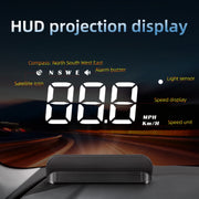 M1 GPS HUD Car Head Up Display Compass Speed MPH KMH Whit Alarm System Projector On-board Computer Windshield Projector Gauge ﻿