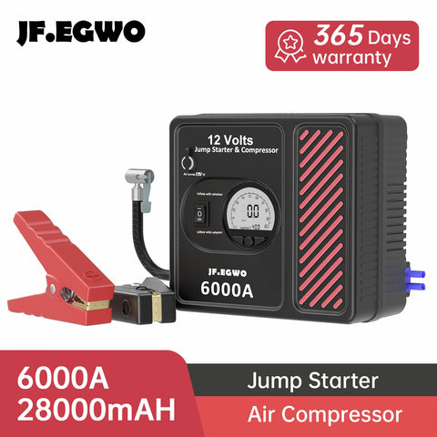 JFEGWO 2000A 3000A Car Booster Professional Jump Starter with Powerful  Car Compressor Pump Car Starting Device For Car