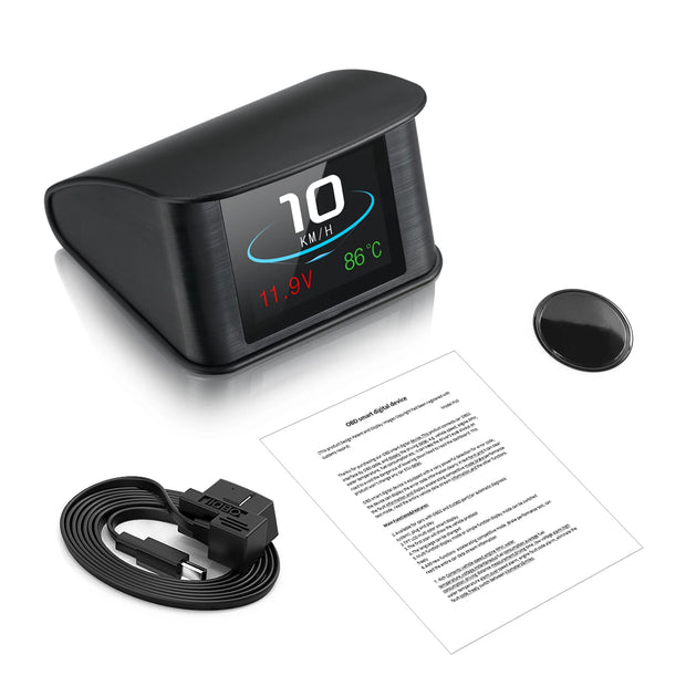 P10 Head Up Display P10-Pro OBD Smart Digital Speedometer Overspeed Alarm Tachometer Voltage Water Temp Meter On Board Computer