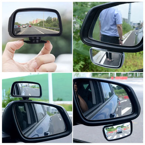 SEAMETAL Universal Car Mirror Auxiliary Rear View Mirror Wide Angle Side Rear Mirrors Reverse Blind Spot 360 Degree Adjustable