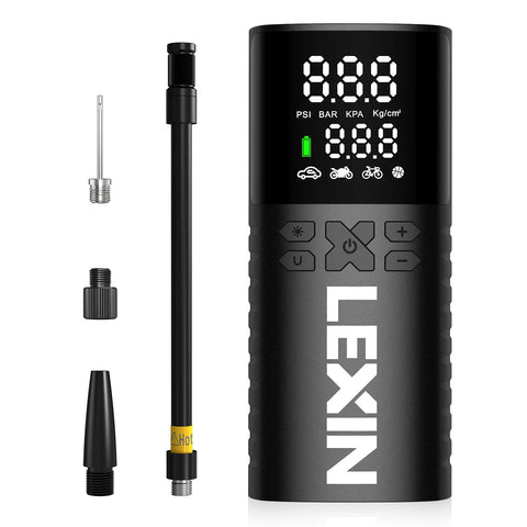 Lexin P4  Car tire air pump 150PSI portable, Tire Inflator Pump For Motorcycle,Smart Inflation Pump,Bright LED Lighting