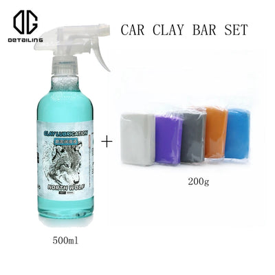 DETAILING 200G Clay Bar Car Cleaning 500ml Magic Lubricant Set Car Wash Cleaner Sludge Mud For Car Paint Wheel Hubes Glass