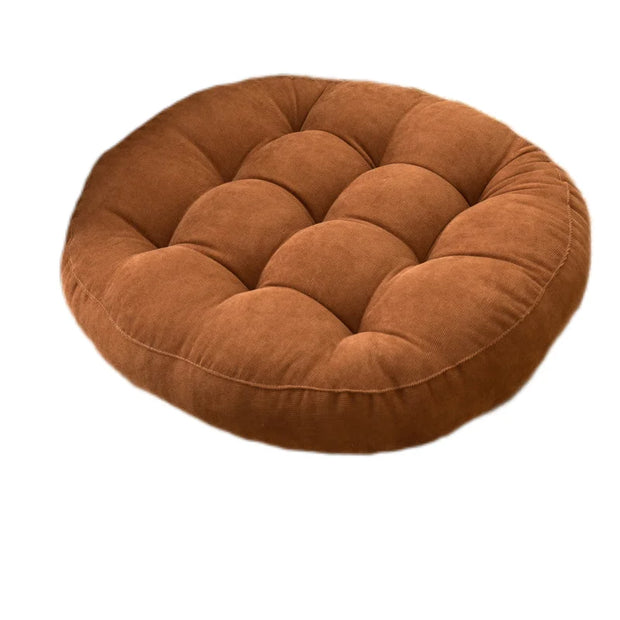 Round Large Floor Seat Pillows Gray Tufted Corduroy Cushions for Outdoor Yoga Tatami Chair Pad Casual Seating Reading Cushion 방석