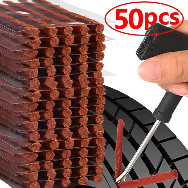 5/50Pcs Tire Repair Strips Tubeless Rubber Stiring Glue Seals for Car Motorcycle Tyre Puncture kit wicks worms Tools Accessories