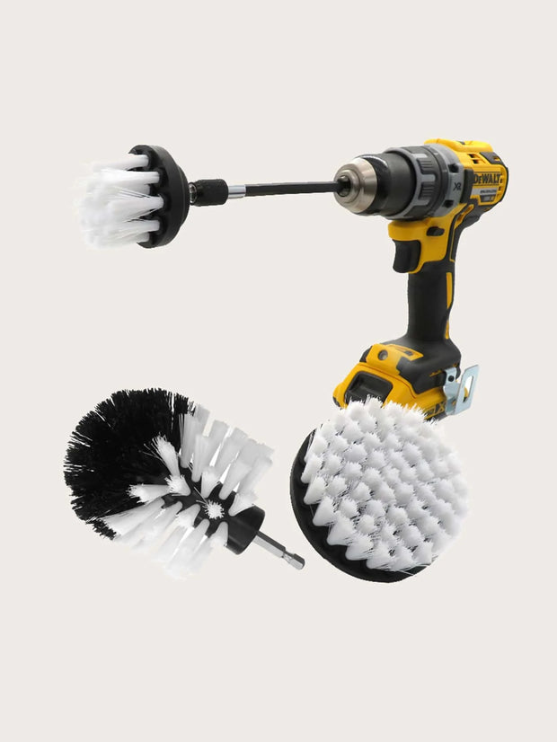 3Pcs/Set Electric Scrubber Brush Drill Brush Kit Plastic Round Cleaning Brush For Carpet Glass Car Tires Nylon Brushes