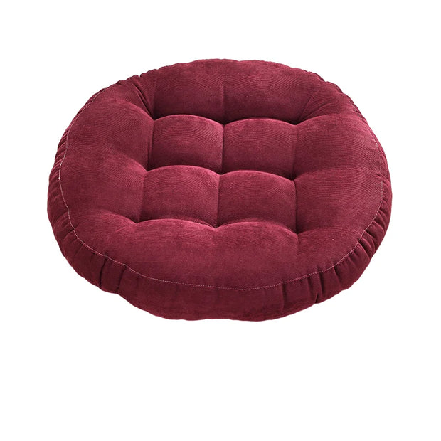 Round Large Floor Seat Pillows Gray Tufted Corduroy Cushions for Outdoor Yoga Tatami Chair Pad Casual Seating Reading Cushion 방석