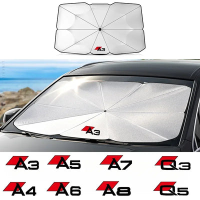 Car Windshield Sun Shade Blocks, UV Ray Reflector Umbrella, For AUDI A1, A3, 8p, A4, B4 A5, A6, A7, A8, Q2, Q3, Q5, Q7, Q8