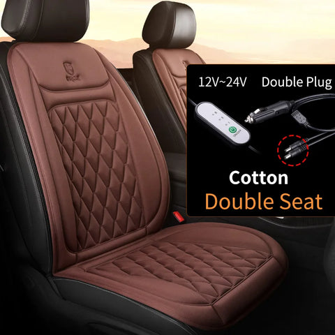 12-24v Heated Car Seat Cover 30' Fast Car Seat Heater Cloth/Flannel  Heated Car Seat Protector 25W Seat Heating Cover Car Seat