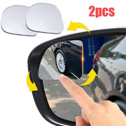 2Pcs Car Rearview Convex Frameless Blind Spot Mirrors Auxiliary Mirror Auto Motorcycle Universal Wide Angle Adjustable Mirrors