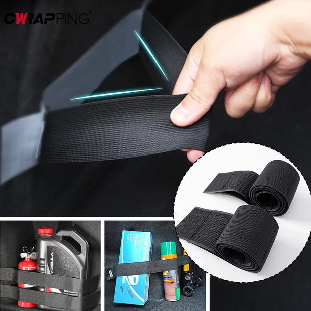 Car Interior Parts Trunk Fixing Straps Black Velcro Storage Bags Luggage Tapes Storage and Organization Tools Auto Accessories