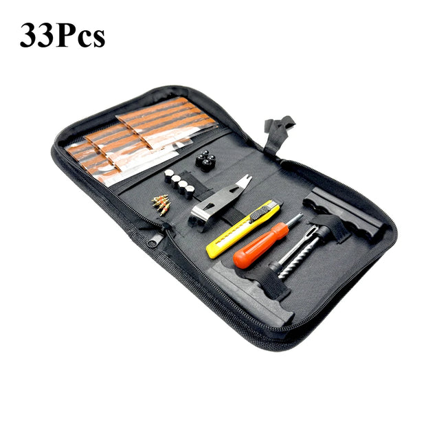 ZFOUEK Car Tire Repair Tool With Rubber Strips Tire Repair Needle Valve Core Tools Steel Spiral Needles Puncture Tire Repair KiT