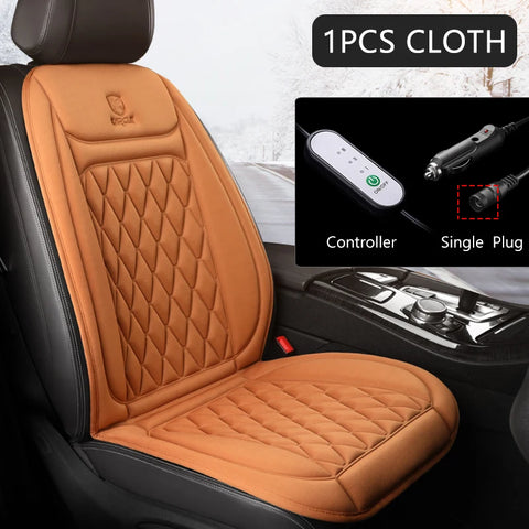 12V Heated Car Seat Cushion Cloth/Flannel Car Seat Heater Winter Warmer Seat Heating Car Accessories Heating Pads Set Universal