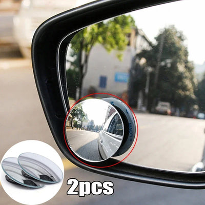 2Pcs 360° Rotating Car Blind Spot Mirror Round Adjustable Car Rearview Sucker Mirror Convex Wide Angle Rearview Auxiliary Mirror