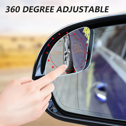 2Pcs Car Rearview Convex Frameless Blind Spot Mirrors Auxiliary Mirror Auto Motorcycle Universal Wide Angle Adjustable Mirrors