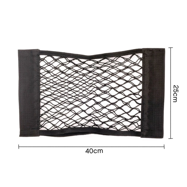 Car Back Rear Mesh Trunk Seat Elastic String Net Magic Sticker Universal Storage Bag Pocket Cage Auto Organizer Seat Back Bag