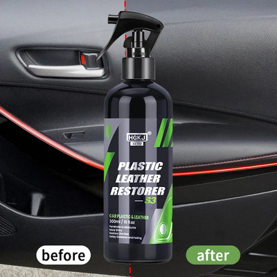 50ML/100ML/300MLCar Plastic Leather Rubber Restorer Spray Back to Black Gloss Interior Plastic Renovator for Auto Cleaning