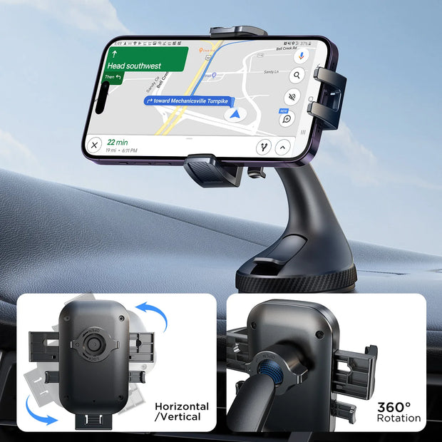 Joyroom Phone Holder Mount for Car Hands-Free Strong Suction Universal Cell Phone Mounts for Dashboard/Windshield 360° Rotation